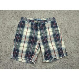 Peter Millar Plaid Shorts Men's 34 Cotton Blend Golf Casual